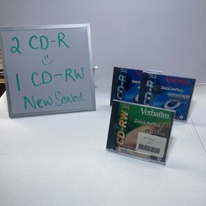 Verbatim DataLifePlus Premium CD-R & CD-RW 74 Minutes Lot Of 3 Total